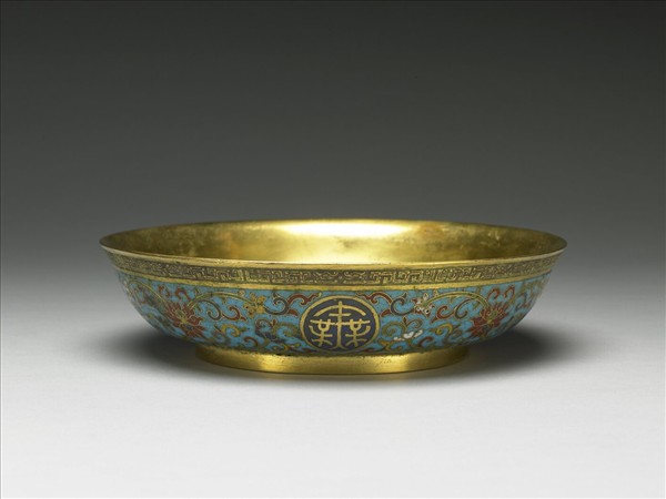 掐絲琺瑯萬壽無疆盤