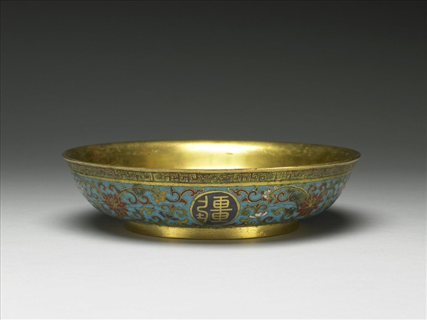 掐絲琺瑯萬壽無疆盤