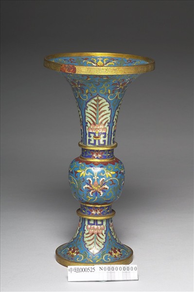 掐絲琺瑯觚形瓶（五供）