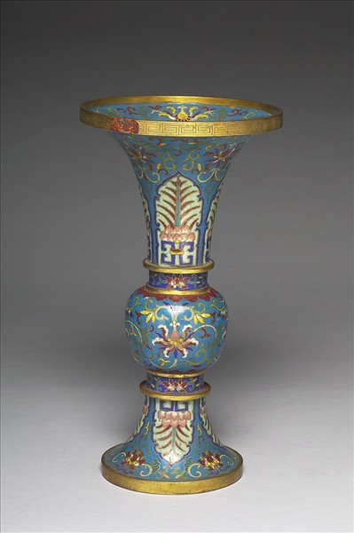 掐絲琺瑯觚形瓶（五供）