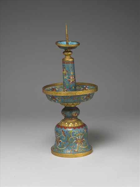 掐絲琺瑯燭台（五供）