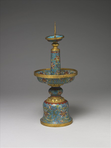 掐絲琺瑯燭台（五供）