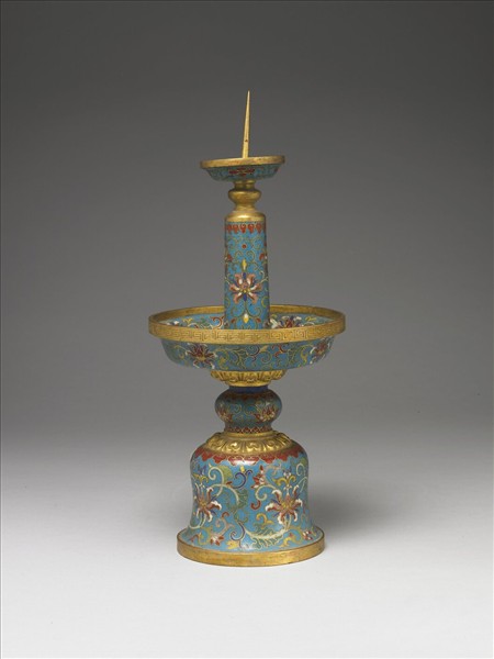 掐絲琺瑯燭台（五供）