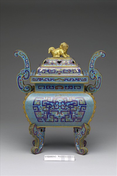 掐絲琺瑯鼎式爐（五供）