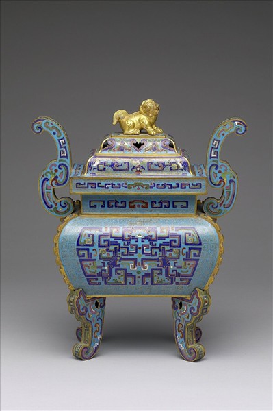 掐絲琺瑯鼎式爐（五供）