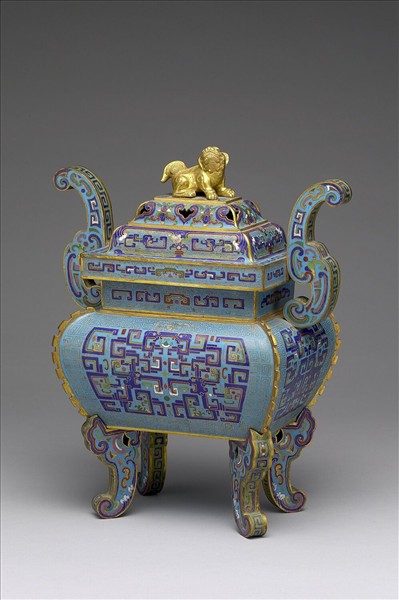 掐絲琺瑯鼎式爐（五供）