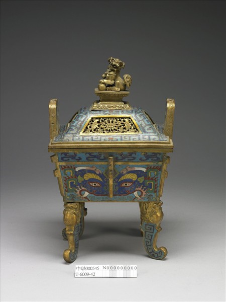 掐絲琺瑯鼎式爐（五供）