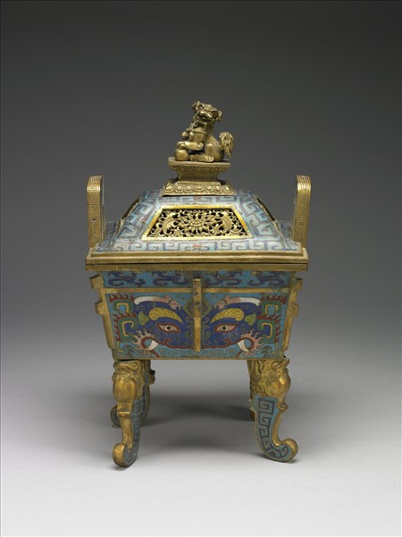 掐絲琺瑯鼎式爐（五供）