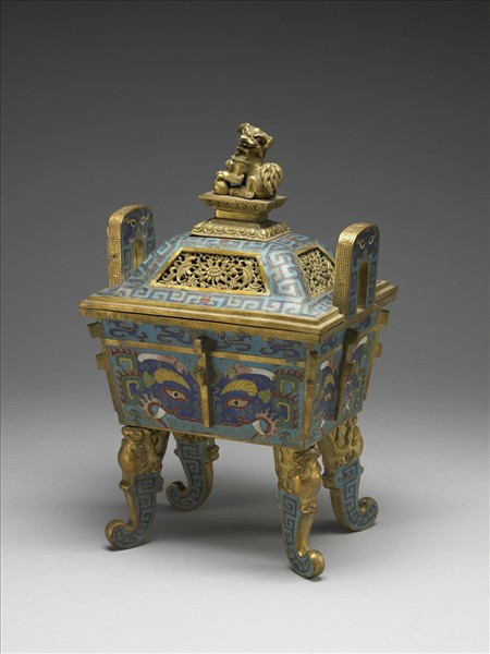 掐絲琺瑯鼎式爐（五供）