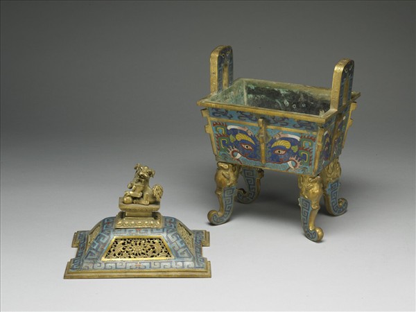 掐絲琺瑯鼎式爐（五供）