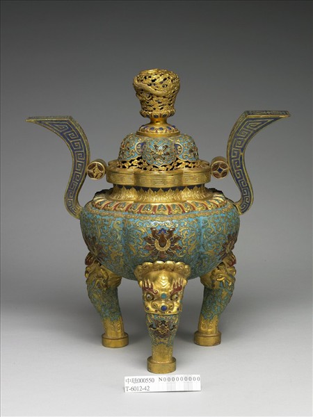 內填琺瑯鼎式爐（五供）