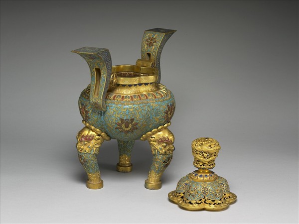 內填琺瑯鼎式爐（五供）