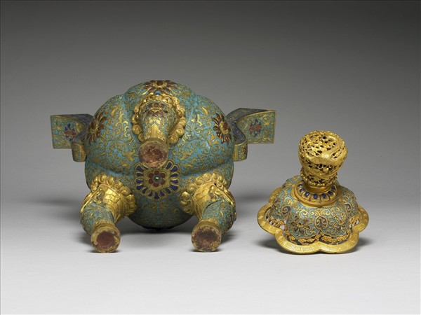 內填琺瑯鼎式爐（五供）