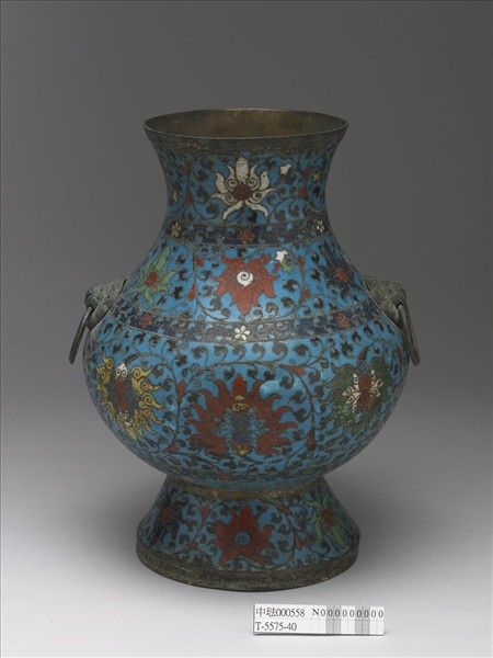 掐絲琺瑯獸耳雙環尊式瓶