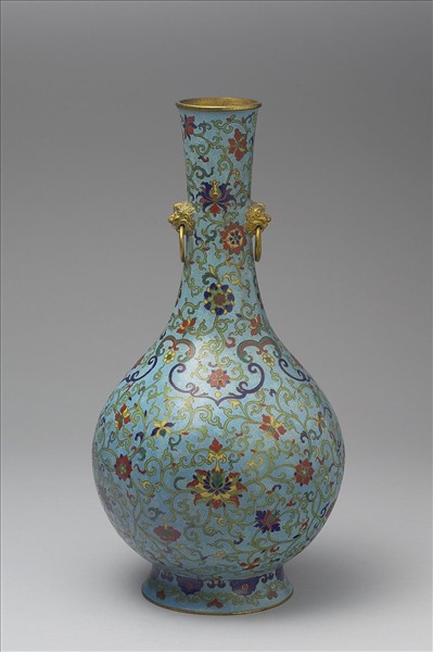 掐絲琺瑯雙環瓶