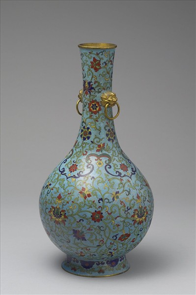 掐絲琺瑯雙環瓶