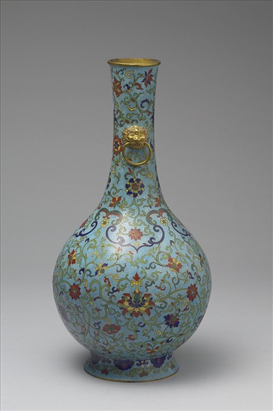 掐絲琺瑯雙環瓶