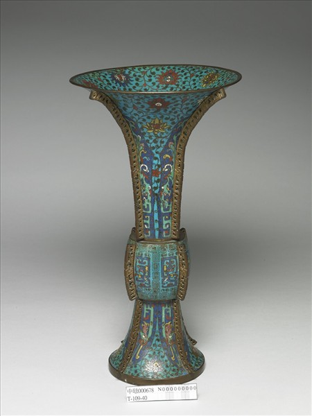 掐絲琺瑯龍鳳紋觚