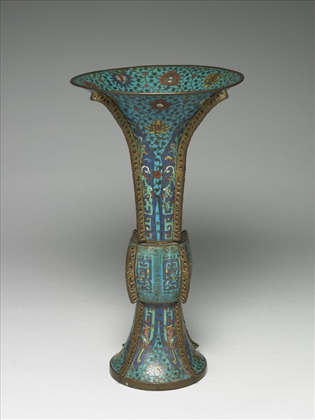 掐絲琺瑯龍鳳紋觚