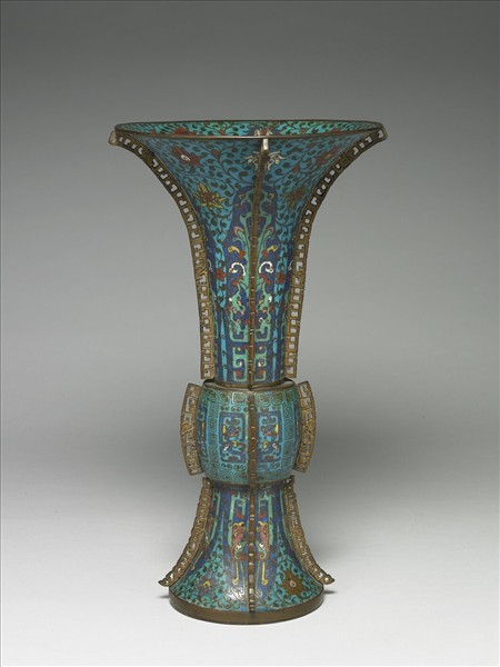 掐絲琺瑯龍鳳紋觚