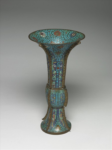 掐絲琺瑯龍鳳紋觚