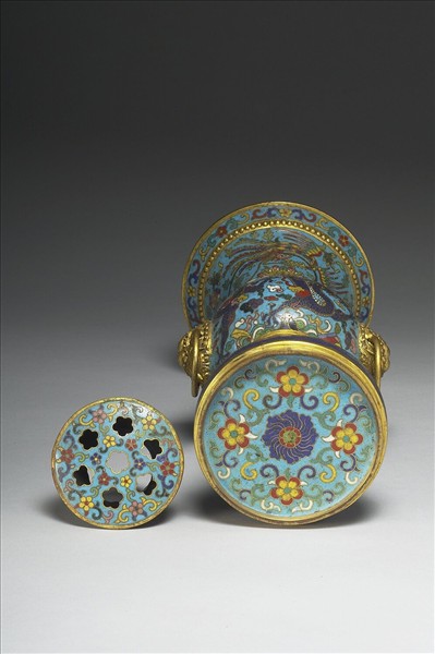 掐絲琺瑯雙環觚形瓶