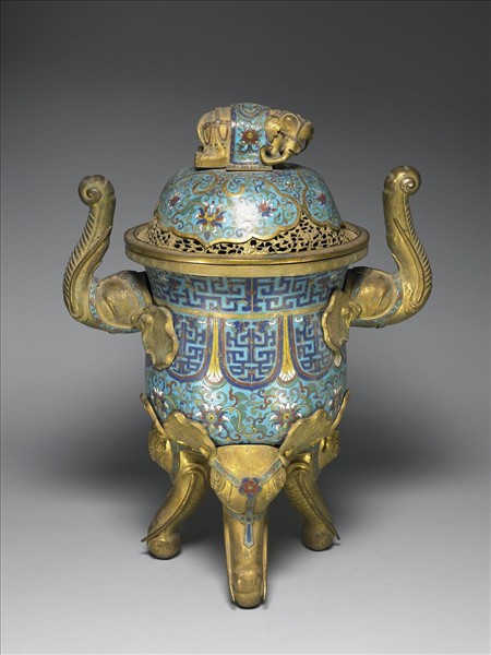 掐絲琺瑯象足鼎式爐