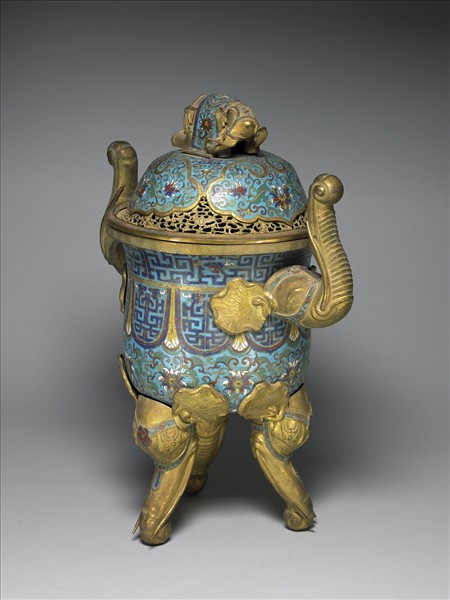 掐絲琺瑯象足鼎式爐