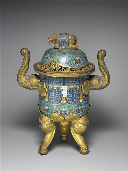 掐絲琺瑯象足鼎式爐