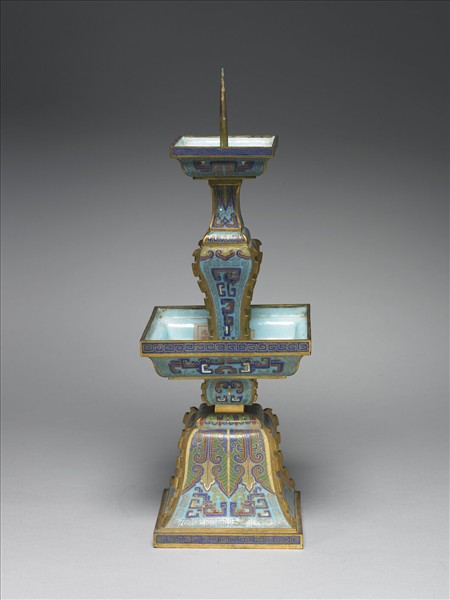 掐絲琺瑯燭台(五供)