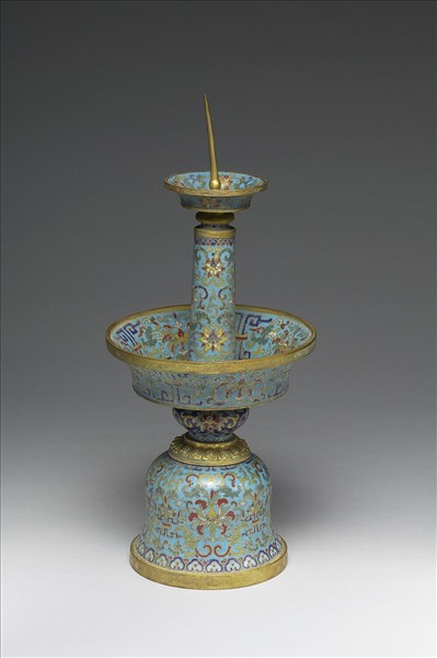 掐絲琺瑯燭台（五供）