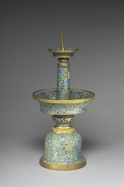 掐絲琺瑯燭台（五供）