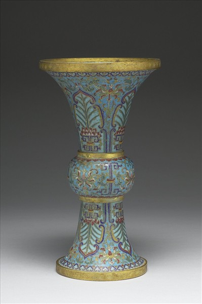 掐絲琺瑯觚形瓶（五供）