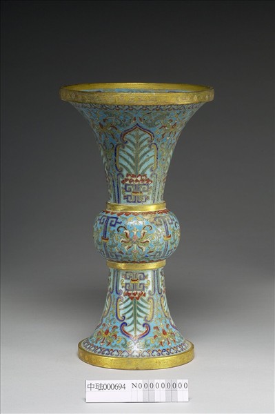 掐絲琺瑯觚形瓶（五供）