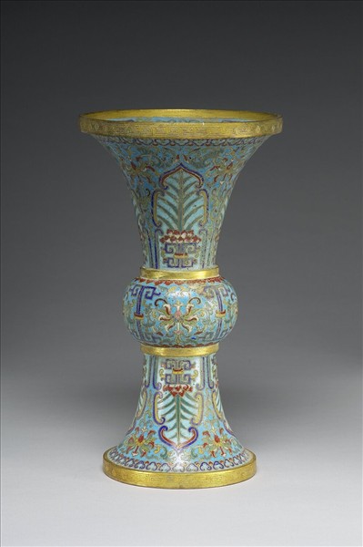 掐絲琺瑯觚形瓶（五供）