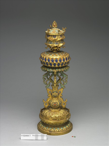 內填琺瑯勝利幢(八吉祥)