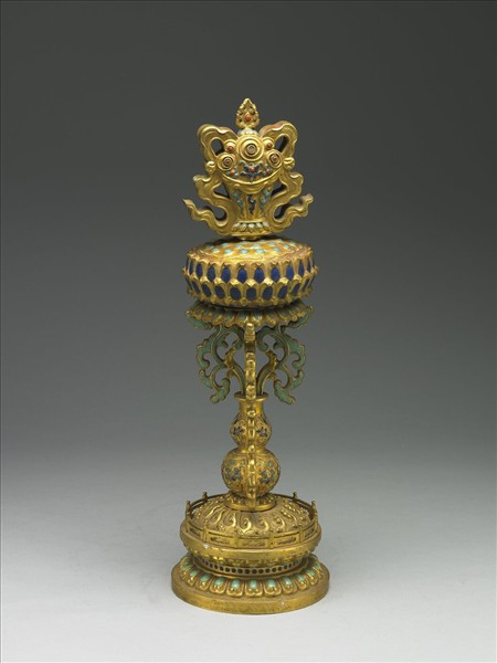 內填琺瑯蓮花 (八吉祥)