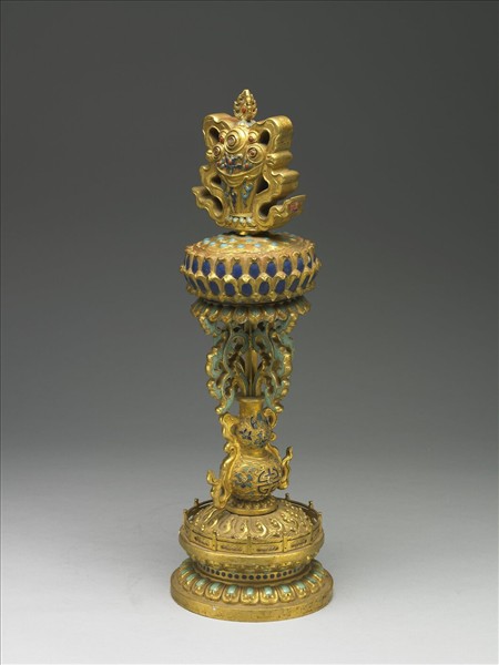 內填琺瑯蓮花 (八吉祥)