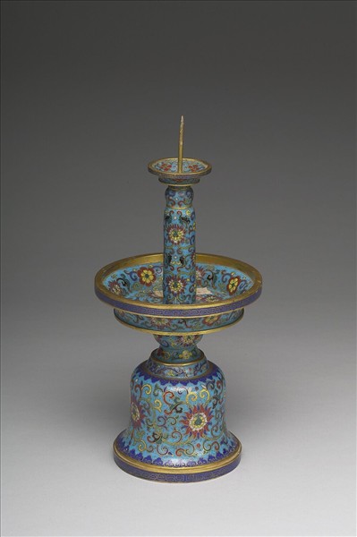 掐絲琺瑯燭台（五供）