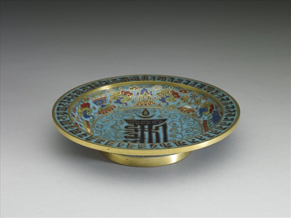 掐絲琺瑯梵文碟