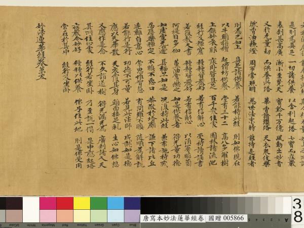 唐人寫妙法蓮華經　卷
