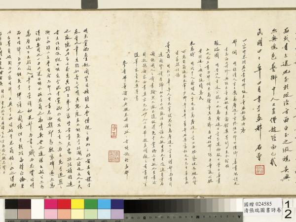 清張瑞圖書詩　卷