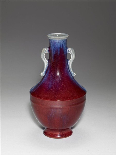 仿鈞窯變釉雙耳瓶