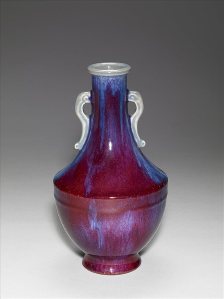 仿鈞窯變釉雙耳瓶