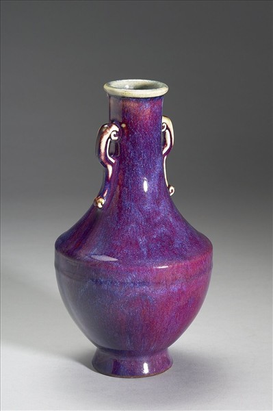 仿鈞窯變釉雙耳瓶