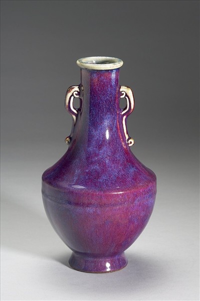 仿鈞窯變釉雙耳瓶