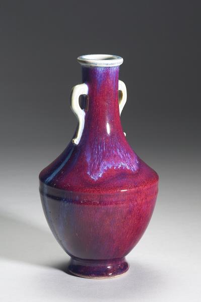 仿鈞窯變釉雙耳瓶