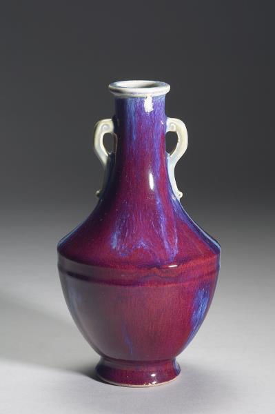 仿鈞窯變釉雙耳瓶