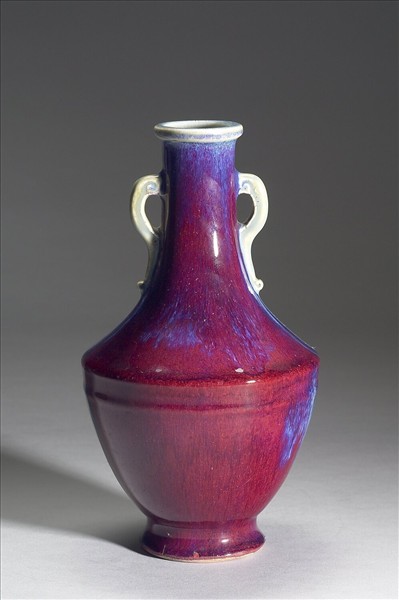 仿鈞窯變釉雙耳瓶