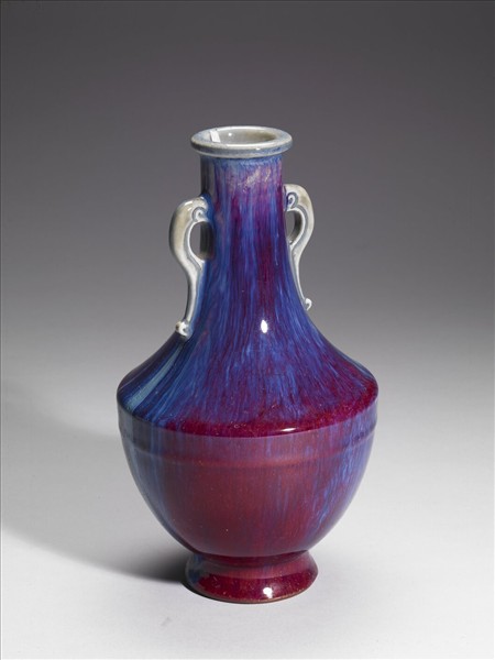 仿鈞窯變釉雙耳瓶